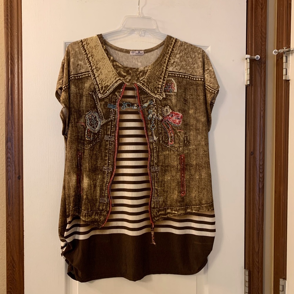 Blossom by P Abstract - Stripe - Graphic 3D Tunic.